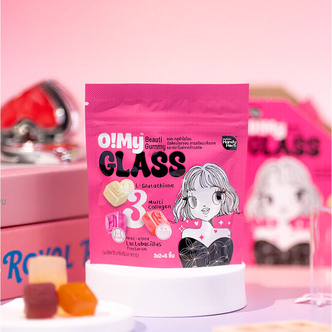 HandyHerb O!My GLASS Beauti Gummy — Красота и сияние в жевательных конфетах (1 коробка, 6 пакетиков)