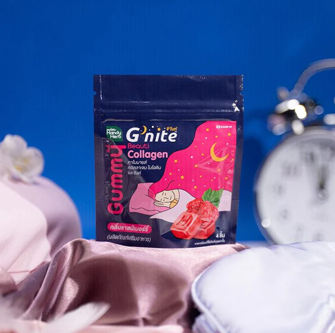 Жевательные конфеты G’Nite Beauty (малиновый вкус) — 1 упаковка (6 штук — 24 шт.)