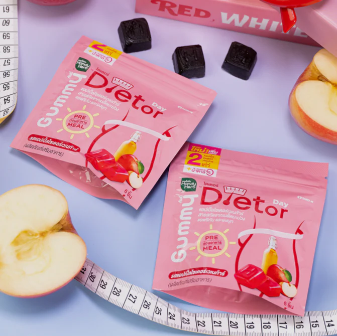 Жевательные конфеты Dietor Day Gummy — для поддержки снижения веса — набор из 1 коробки (6 упаковок — 24 шт.)