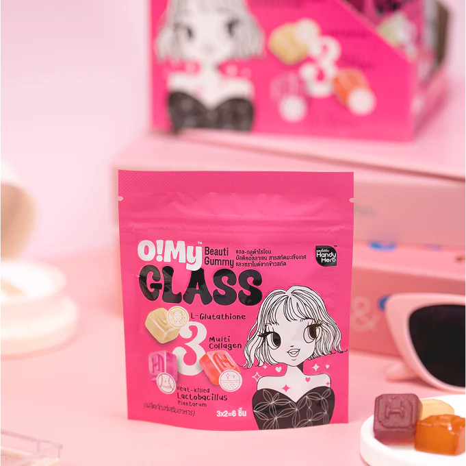 HandyHerb O!My GLASS Beauti Gummy — Красота и сияние в жевательных конфетах (1 коробка, 6 пакетиков)